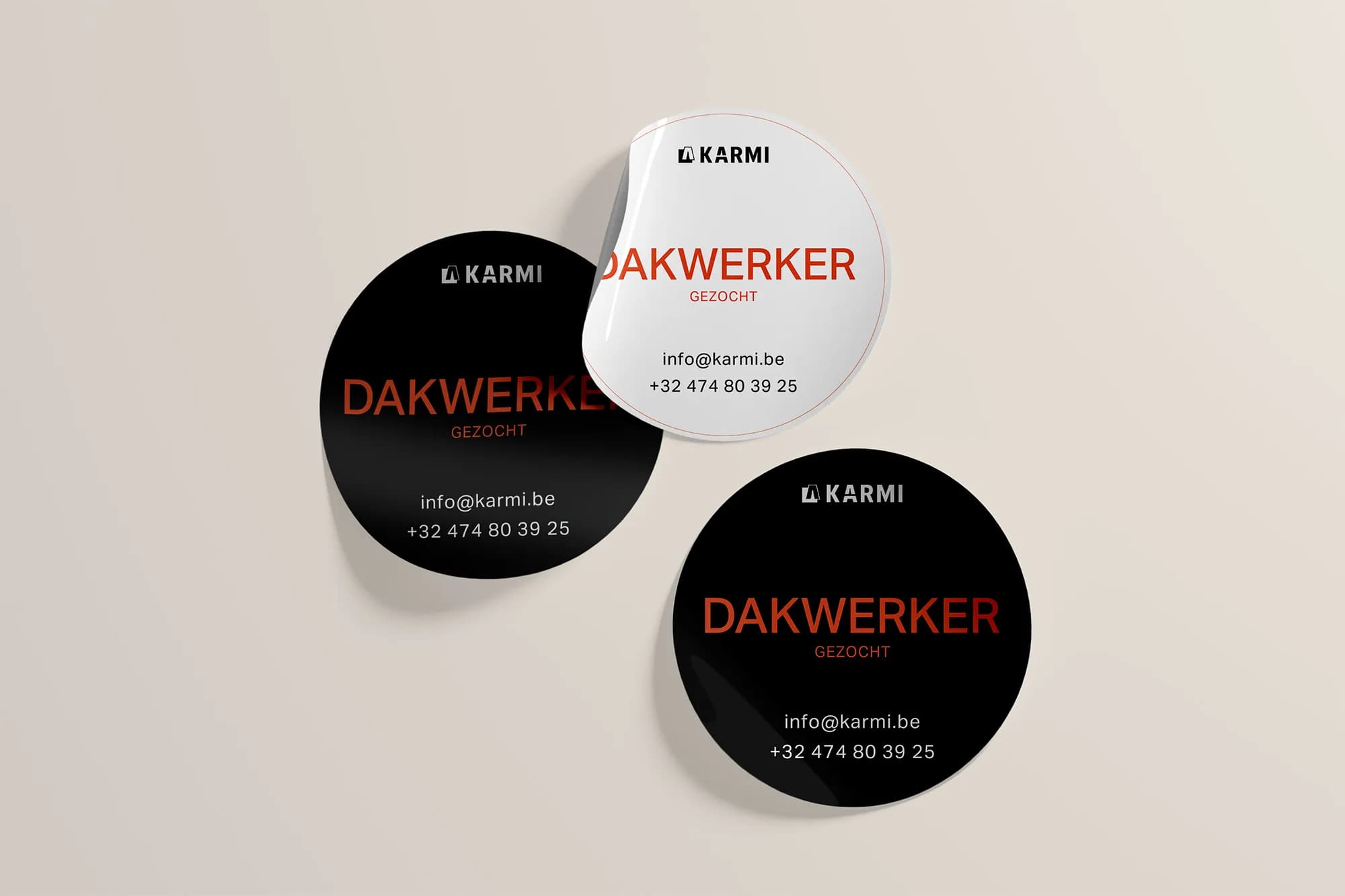 dakwerker gezocht stickers