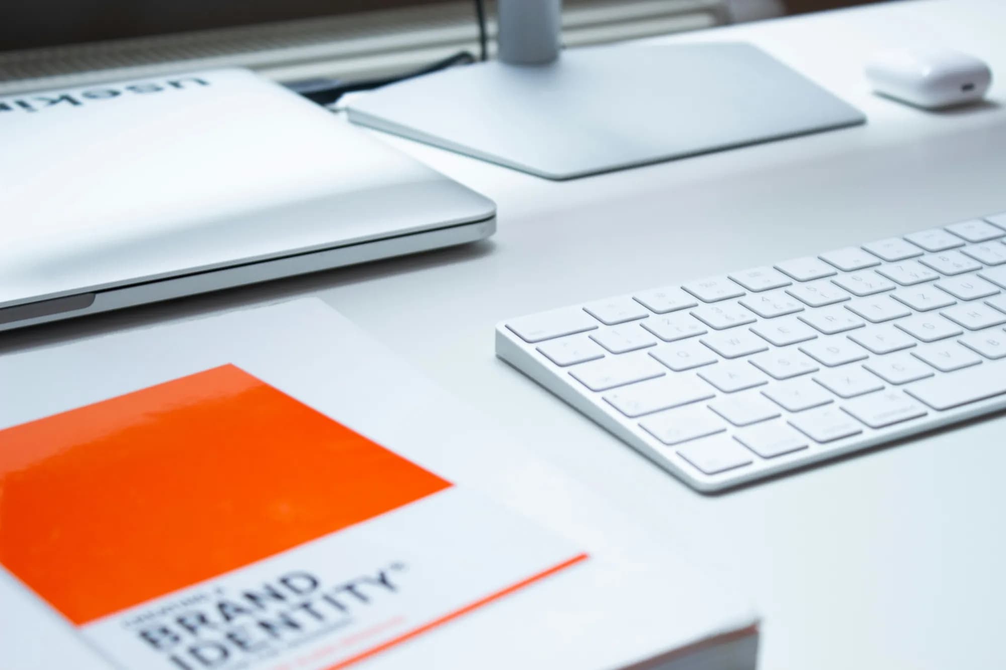 macbook on a desk